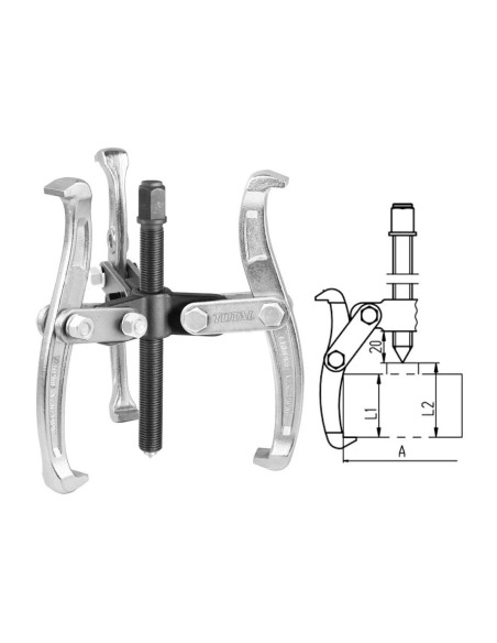 EXTRACTOR 3" DE 3 GARRAS Cr-V 3000KG - TOTAL EXTRACTOR 3" DE 3 GARRAS Cr-V 3000KG - TOTAL