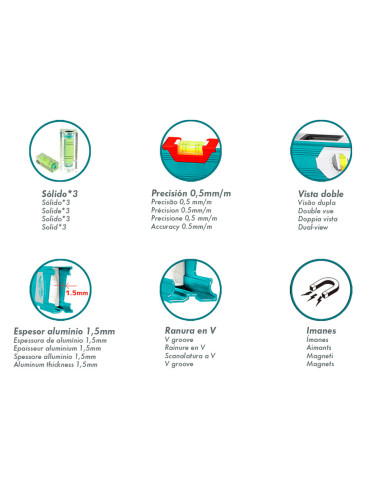 NIVEL DE BURBUJA MAGNETICO 100CM TOTAL