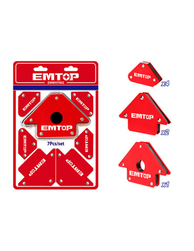 7 ESCUADRAS MAGNETICAS SOLDAR EMTOP (1x4" 23KG - 2x3" 11.5KG - 4xMini 4.5KG)