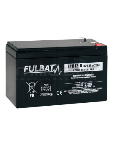 BATERIA CICLICA AGM FPC12-8 12V 8 Ah.( 151 x 65 x 99,5 ) 