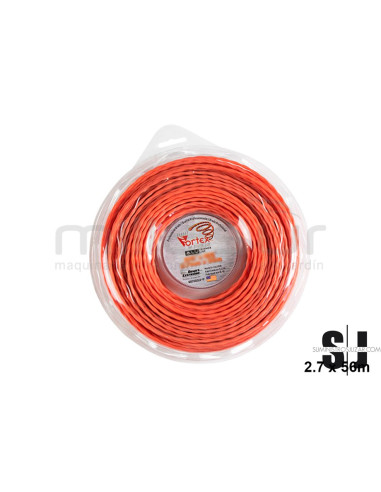 NYLON VORTEX ALU NARANJA 2.7 x 56m. (ANTIRUIDO-COPOLIMERO)