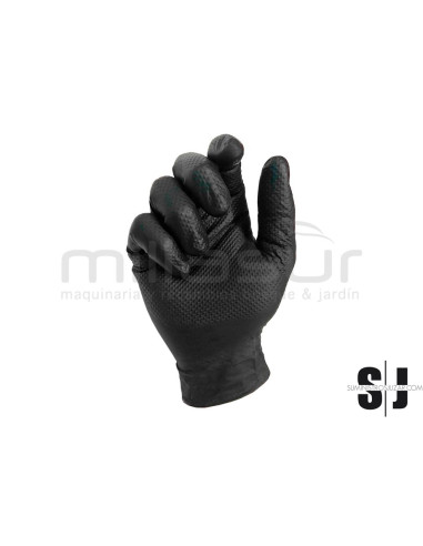 CAJA DE 50 GUANTES TALLER NITRILO DIAMANTADO NEGRO - TACTO RUGOSO - TALLA M