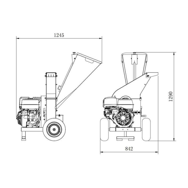 BIOTRITURADOR ANOVA 420cc 15HP VOLANTE 3 CUCHILLAS - 4" - 100mm - ARRANQUE ELECTRICO