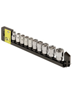 Juego de vasos 1/2" en rail, 10 piezas