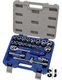 Juego de vasos hexagonales 1/2" (8-32mm), 23 piezas