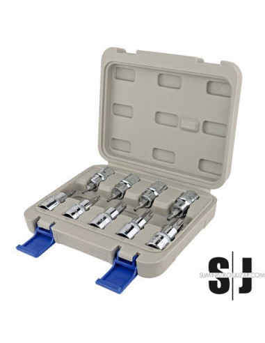 Juego 9 vasos con punta 1/2" Torx T20-60