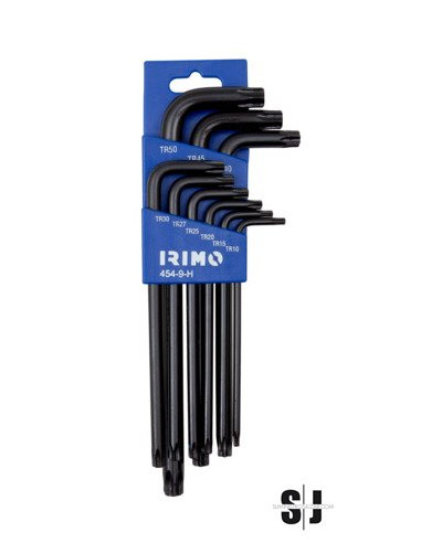 Juego petaca 9 llaves acodadas pavonadas TORX® inviolables T10-T50