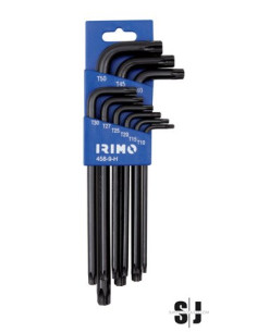 Juego petaca 9 llaves acodadas pavonadas TORX® T10-T50