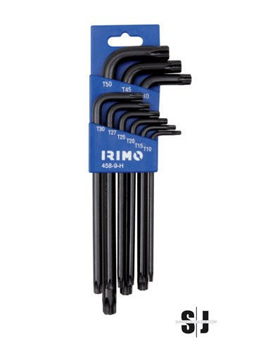 Juego petaca 9 llaves acodadas pavonadas TORX® T10-T50