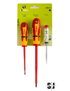 Juego de 2 destornilladores 1000V+tester