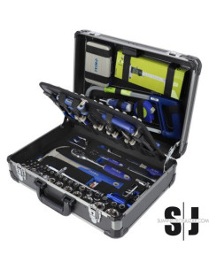 Caja rígida de aluminio, 145 piezas