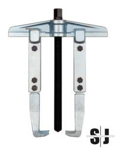 Extractor universal de 2 garras con garras/husillo largos y acabado galvanizado, 80-250 mm