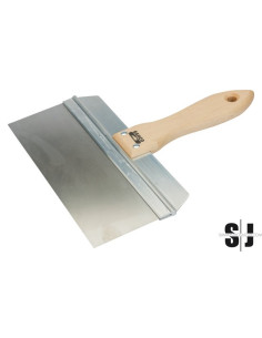 Espátula de emplastecer con hoja de acero inoxidable reforzada y mango de madera de 350 mm