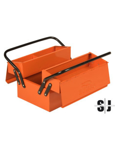 Caja de herramientas metálica con 3 compartimentos y posibilidad de colocar un candado de 270 mm x 210 mm x 335 mm