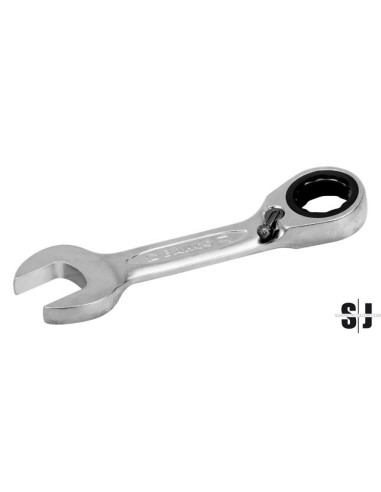 Llave combinada de carraca Stubby de 13 mm con acabado cromado de 108 mm