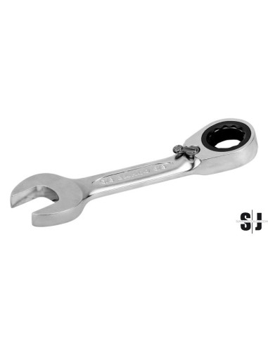 Llave combinada de carraca Stubby de 3/4" con acabado cromado de 139 mm