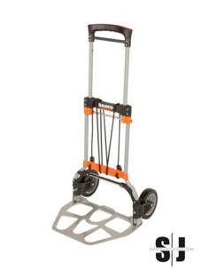 Carro de transporte plegable con bandeja de aluminio de 497 mm x 520 mm x 1077 mm