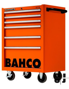 Carro C75 clásico naranja con 6 cajones de 986 mm x 501 mm x 763 mm