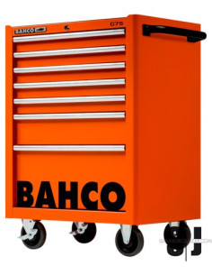 Carro C75 clásico naranja con 7 cajones de 986 mm x 501 mm x 763 mm