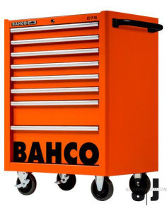 Carro C75 clásico naranja de 26" con ocho cajones de 986 mm x 501 mm x 763 mm