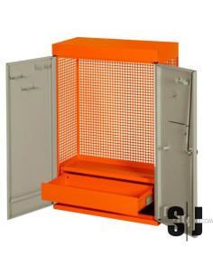 Armario mural de dos puertas color naranja de 900 mm x 250 mm x 602 mm