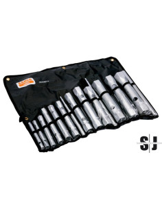 Juego de llaves de tubo de dos bocas métricas con mango escalonado para llave de tubo (12 piezas/caja)