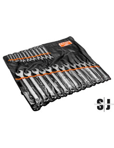 Juego de llaves combinadas acodadas métricas (26 piezas/estuche)