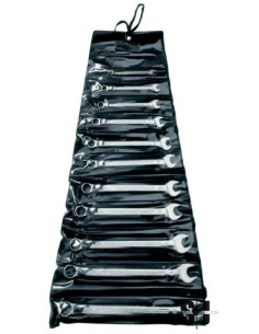 Juego de llaves combinadas acodadas en pulgadas (11 piezas/estuche)