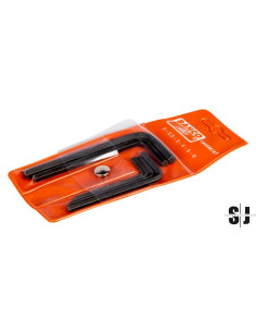 Juego de 6 llaves tipo allen hexagonales y métricas con acabado fosfatado