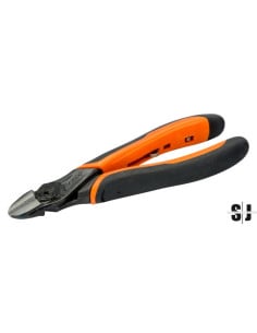 Alicates de corte diagonal ERGO™ con mango bi-componente de apertura automática y acabado fosfatado (180 mm, embalaje industrial