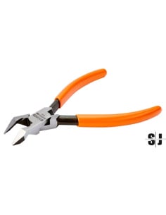 Alicates de corte diagonal de 45° con mangos recubiertos de PVC y acabado fosfatado, 154 mm