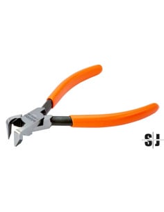 Alicates de corte diagonal de 90° con mangos recubiertos de PVC y acabado fosfatado (143 mm)
