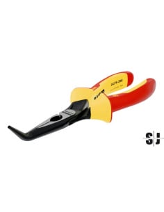Alicates ERGO™ de boca semirredonda y punta curvada 45º, con mangos bi-materiales aislados (160 mm)
