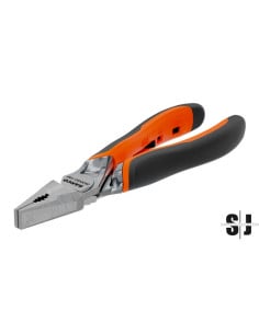 Alicates ERGO™ universales cromados, con mangos bi-materiales. Filo de corte reforzado (200 mm) Embalaje industrial