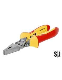 Alicate ERGO™ universal cromado, con mangos bi-materiales aislados. Filo de corte reforzado (180 mm)