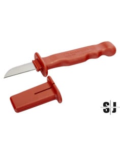 Cuchillo para cables aislado con protector de plástico, 55,5 mm