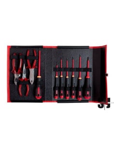 Composición de herramientas aisladas para electricistas en estuche plegable: 10 piezas