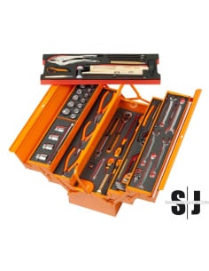 Caja metálica con foams y composiciones de herramientas para mantenimiento general (69 piezas)