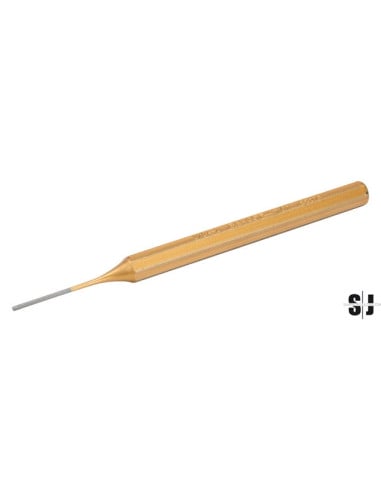 Botador cilíndrico de 2 mm con mango octogonal y acabado lacado color cobre, 150 mm