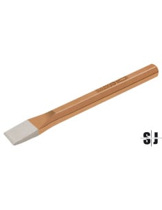 Cincel de chapista plano con mango octogonal y acabado lacado color cobre - 150 mm