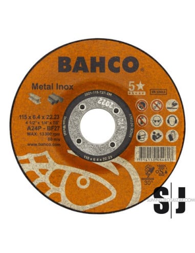 Discos abrasivos de alto rendimiento para inox. y metal 115 x 6.4 x 22.23mm