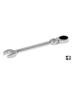 Llave combinada de carraca articulada de 7/16" con acabado cromado de 141 mm