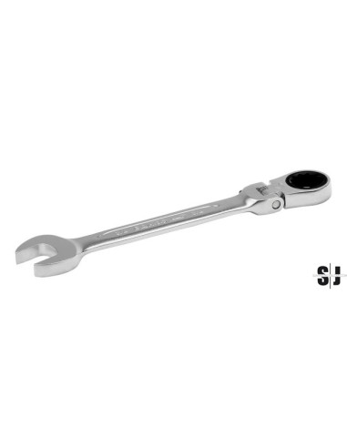 Llave combinada de carraca articulada de 7/16" con acabado cromado de 141 mm