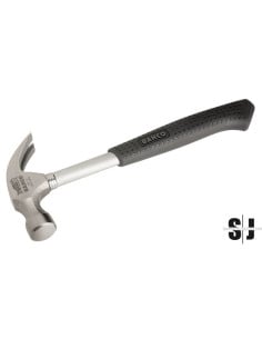 Martillo de uña con agarre de goma, mango de acero tubular, 370 g