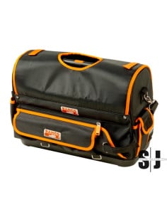 Bolsa portaherramientas textil abierta Deluxe con base rígida de 32 L de 365 mm x 225 mm x 480 mm