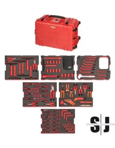 Composición de herramientas aisladas en maleta rígida "heavy duty" (79 piezas)