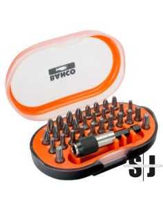 Juego de 31 puntas 1/4" para tornillos Phillips, Pozidriv y TORX® de 42 mm x 65 mm x 110 mm