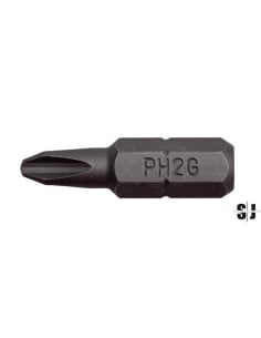 Punta estándar 1/4" para tornillos Phillips PH2G para escayola de 25 mm (3 piezas/blíster)