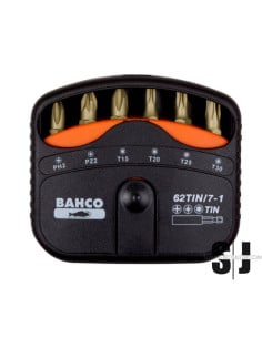 Juego de puntas de torsión TiN 1/4" para tornillos Phillips, Pozidriv y TORX® de 22 mm x 65 mm x 75 mm (7 piezas)