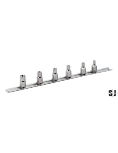 Juego de vasos con cuadradillo de 1/4" para tornillos TORX® (6 piezas/raíl)